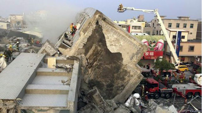 ताइवान भूकम्पमा परी मृत्यु हुनेको संख्या ३४ पुग्यो