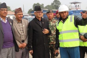 मुख्यमन्त्रीले गरे निर्माणाधीन गौतमबुद्ध क्रिकेट रङ्गशालाको अवलोकन