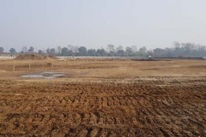 निर्माणाधीन क्रिकेट रंगशालामा मैदानको काम सुरु