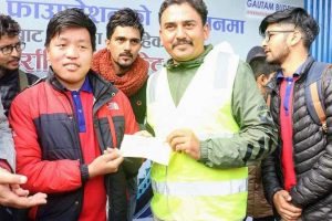 क्रिकेट रंगशालाका लागि एनसीएसएसको सहयोग हस्तान्तरण