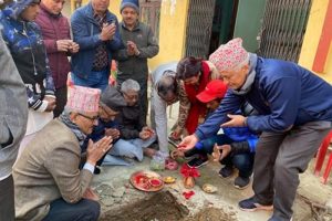 रेडक्रस सोसाइटी रत्ननगर उपशाखाको रजत स्तम्भ शिलान्यास