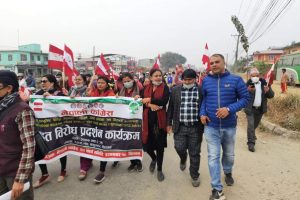 संसद विघटन विरुद्ध रत्ननगरका सबै वडामा कांग्रेसको बिरोध प्रदर्शन, उल्लेख्य सहभागिता