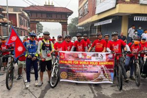 बिश्व् पोलियो दिवसको पूर्व सन्ध्यामा रोटरीको पोलियो सचेतना साईकल -याली सम्पन्न